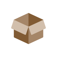 Ícone de uma caixa de papelão marrom aberta