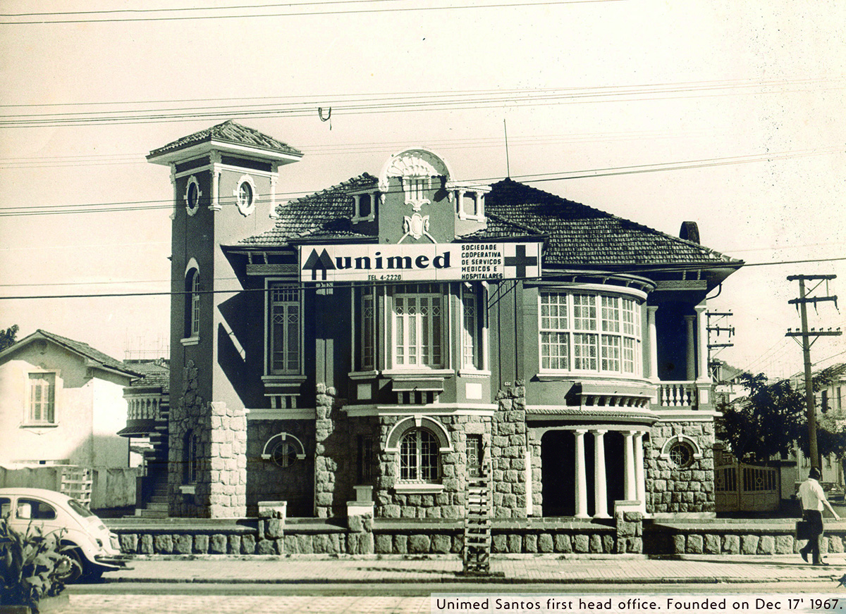 Foto da sede da Unimed Santos, em 1961