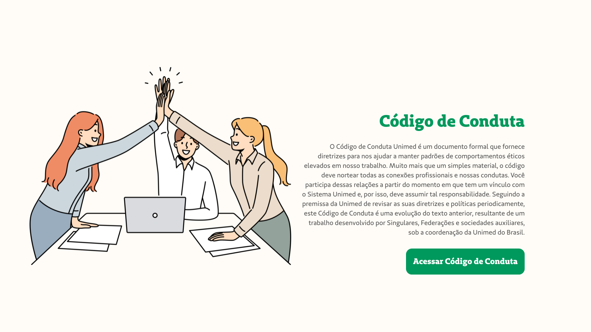 Banner do Código de Conduta da Unimed Campina Grande