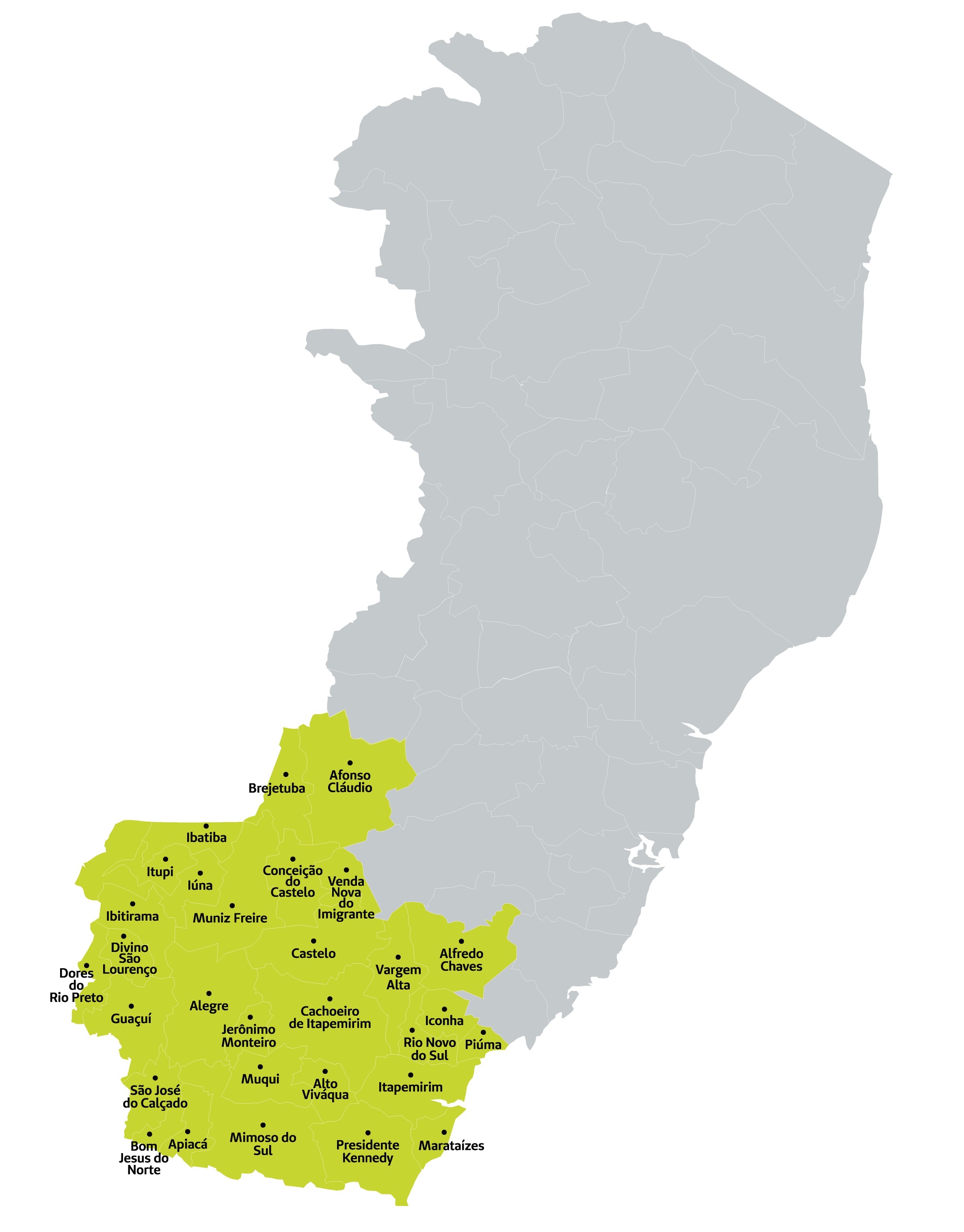 Mapa de Ação da Unimed Sul Capixaba